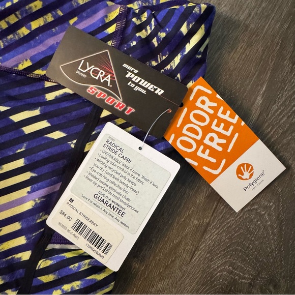 Athleta Radical Stripe Crop Leggings in Amalfi Blue and Yellow - Picture 5 of 7